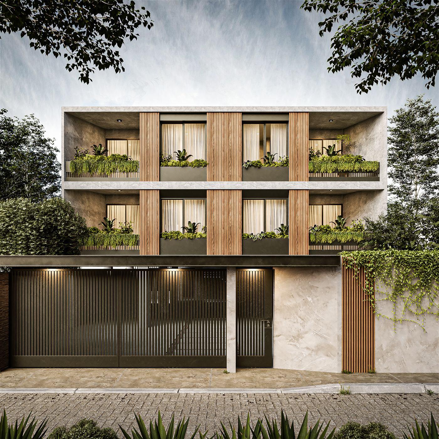 Fachada de residencia moderna